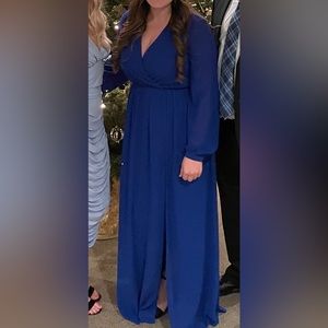 Lulus Wondrous Water lilies Maxi Dress